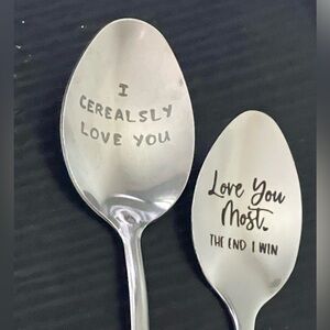 NEW I Love You, Engraved Spoon, Stainless Steel, Choice of phrase